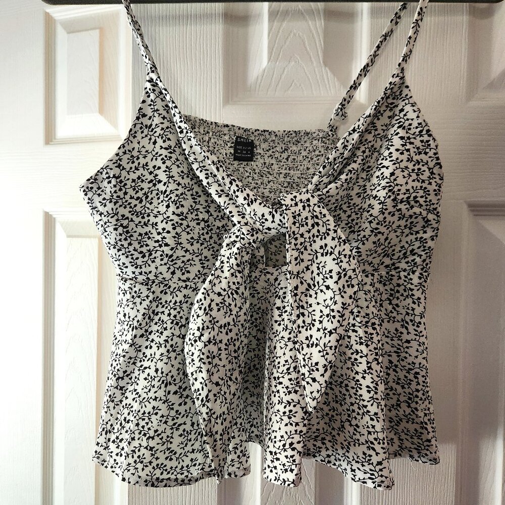 Floral knot tank top spaghetti strap